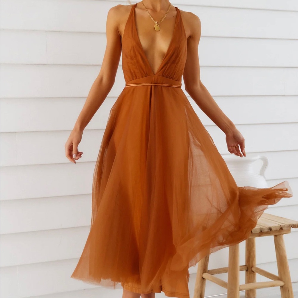 Hello Molly Summer Cinderella Midi Dress - Chocolate